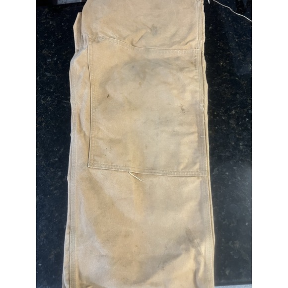 Carhartt R01 BRN Duck Bib Overalls Mens 44x30 Brown Unlined Double Knee USA VTG. - Picture 11 of 12